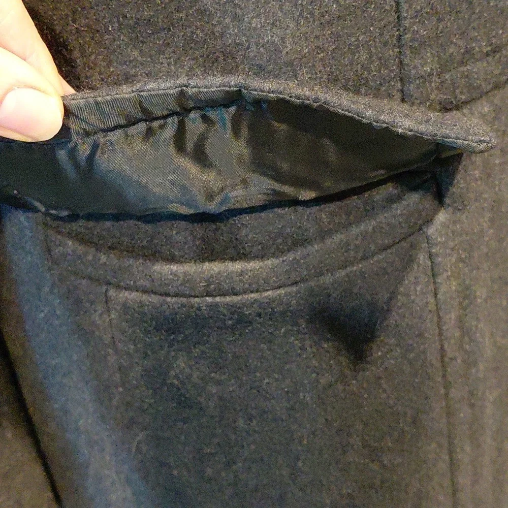 Elegant Black Long Coat with Button Details - Picture 8 of 13